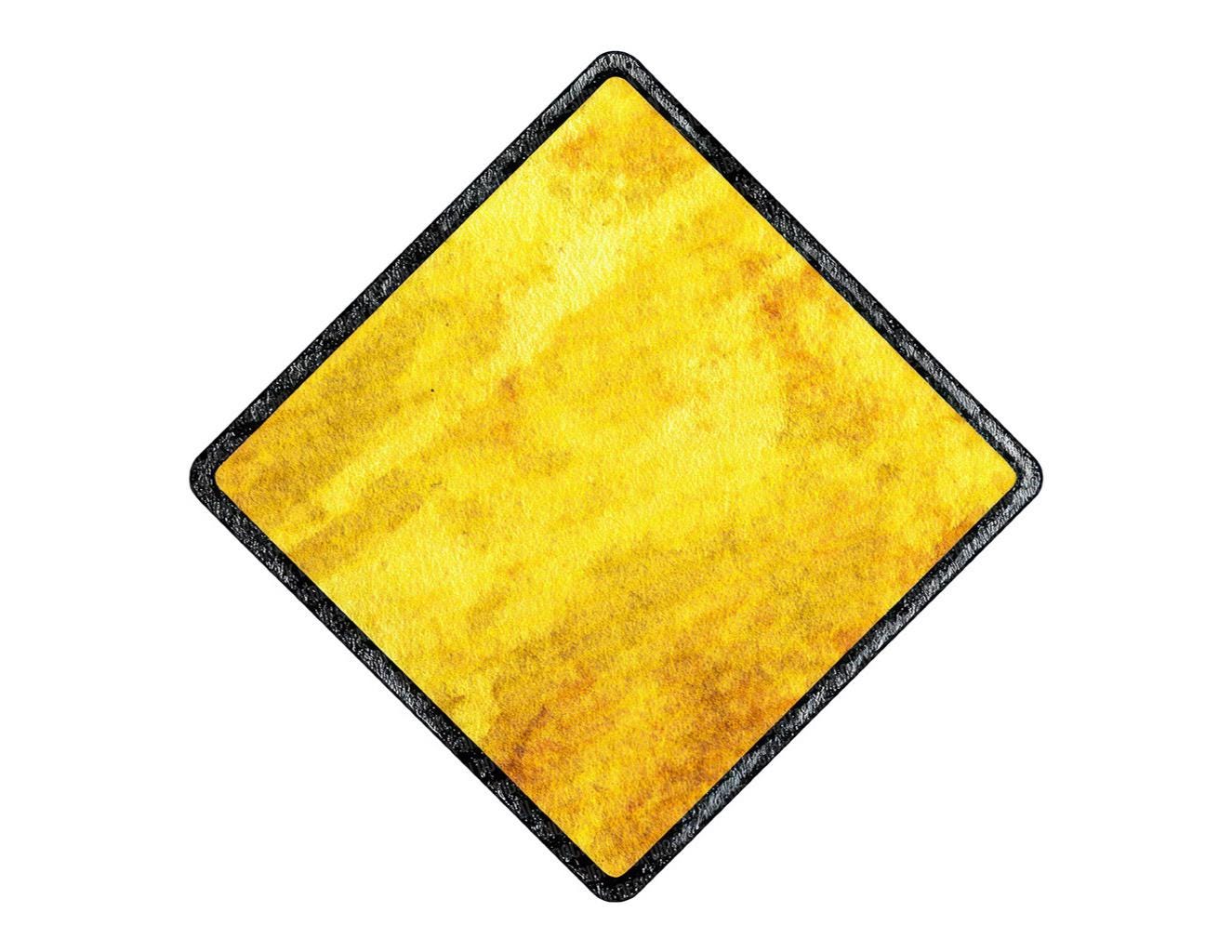Vintage Diamond Sign PNG Clipart, 12x Retro Yellow Road Sign Clip Art ...