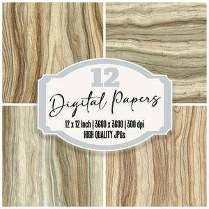 Paquete de 12 papeles digitales de color tostado pálido con textura de veta de madera, de alta calidad, para diario, chatarra, color oliva y ceniza. Papel para álbum de recortes imprimible.