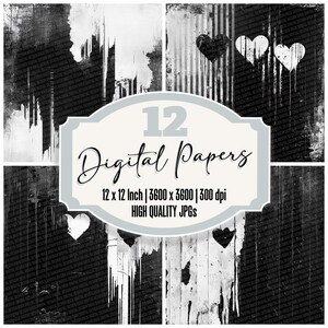 12x Broken Glitch Love Junk Journal Paper Urban Digital Paper Pack High Quality JPGs Distressed Texture Printable Grunge Scrapbook Paper