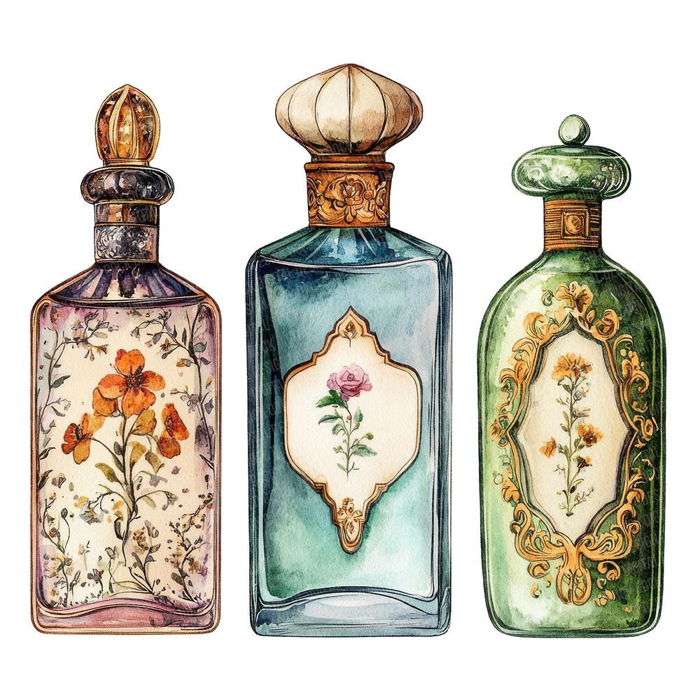 Antique perfume bottle - Etsy México, image size:1000x1000