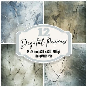 12x Shattered Glass Junk Journal Paper, Cracked Digital Paper Pack, Distressed Grunge Texture, Dark Abstract Backgrounds, High Quality JPGs