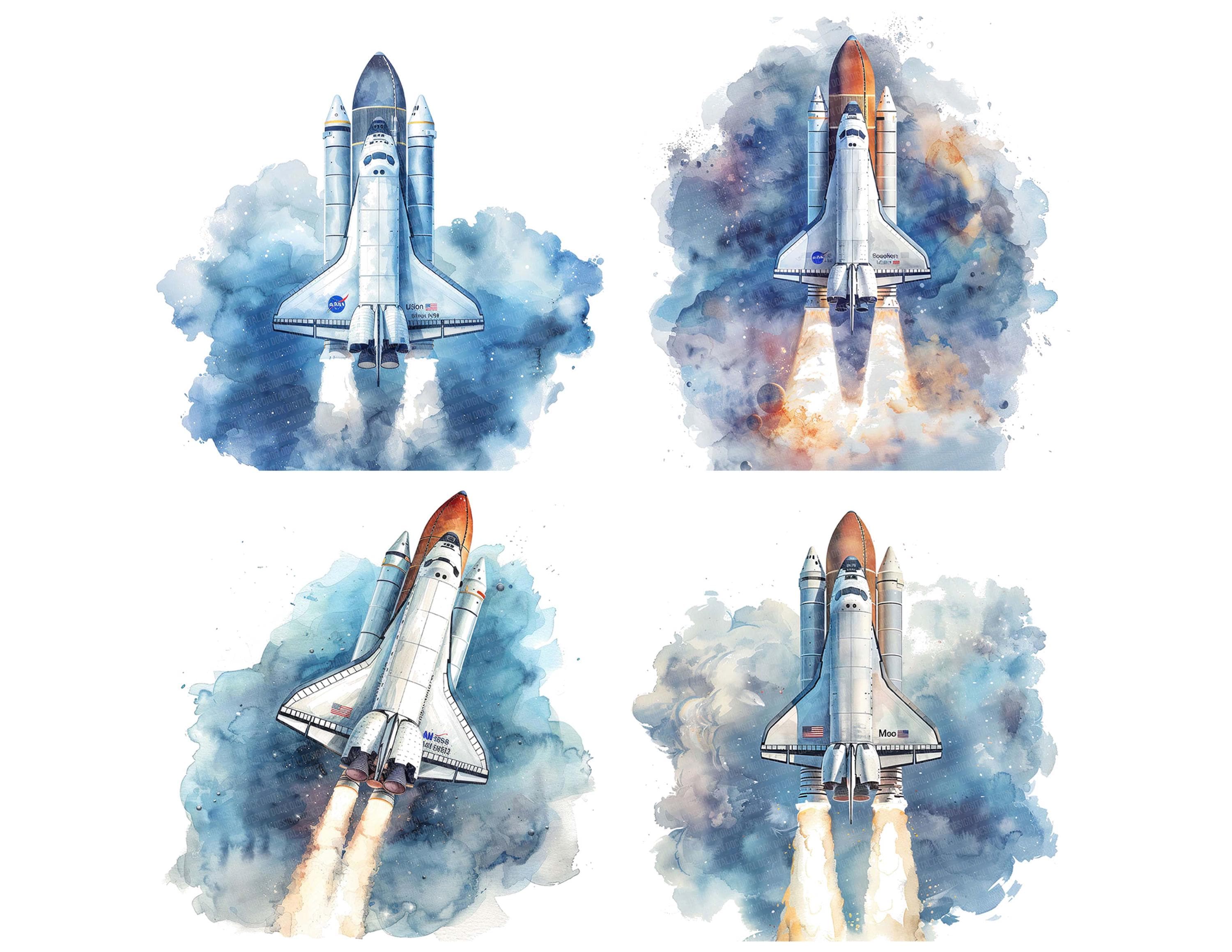 スペースシャトルアート、NASAロケット打ち上げアートセット12点、印刷