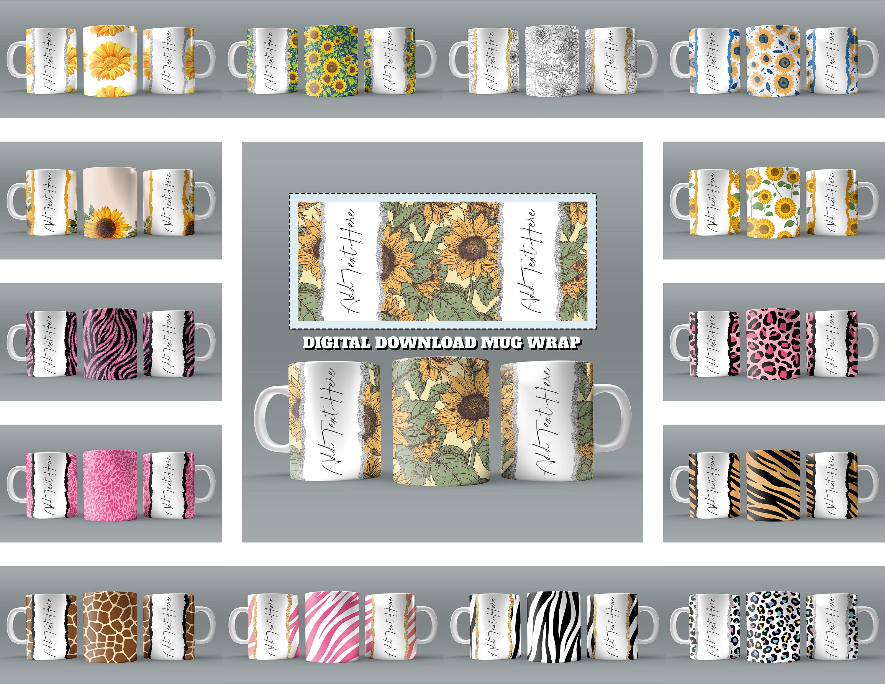 180x Pattern PNG Mug Wraps for 11oz 15oz Sublimation Mug Bulk Bundle ...