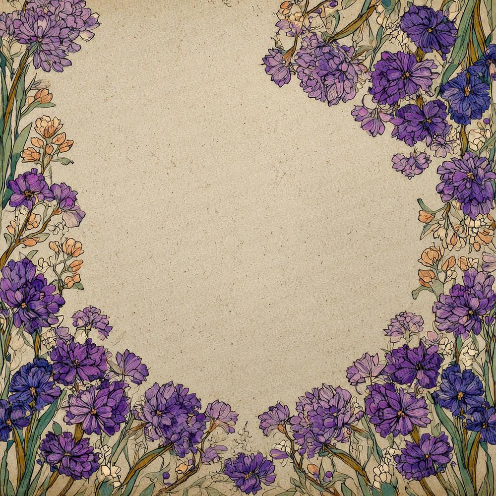 Vintage Hyacinth Border Digital Paper Pack 12x Junk Journal Paper