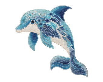 Blue Dolphin Clipart, 12x Watercolor Fabric Dolphin Clip Art Set, Printable PNG/JPG, Transparent PNG, Paper Craft Download, Digital Clipart