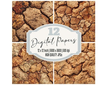 12x Cork Texture Junk Journal Paper Rustic Bark Backgrounds Digital Paper Pack Printable Paper Scrapbook Paper High Quality JPGs Download