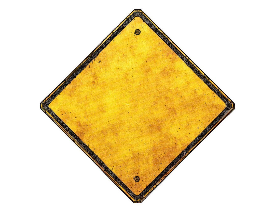 Vintage Diamond Sign PNG Clipart, 12x Retro Yellow Road Sign Clip Art ...