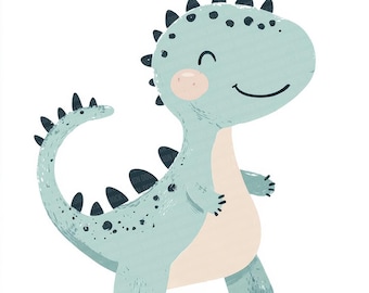 Dinosaur PNG Clip Art, 12x Nursery Dino Clipart PNG Set, Watercolor Baby Dinosaur Illustration, Digital Download, Kids Room Art,Scrapbooking