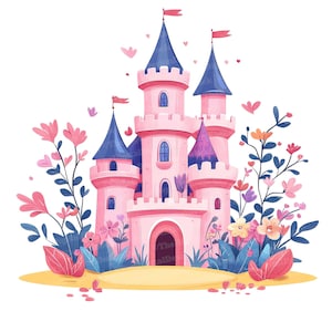 12x Fairytale Castle Clipart, Princess Castle Art, High Quality Jpgs ...