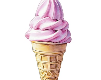 12 Ice Cream Cone PNG Clip Art, Watercolor Waffle Cone Holiday Treat Clip Art, Digital Download, Paper Crafts, Scrapbooking, Junk Journal