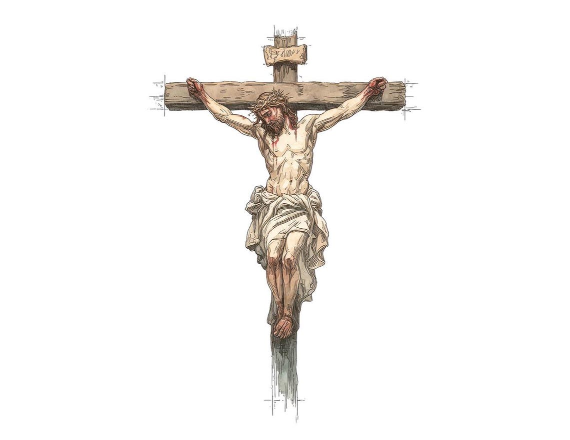 Jesus Cross PNG Clipart, 12 Crucifixion Clip Art Set, Printable ...
