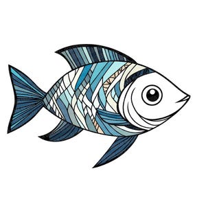 Clipart PNG di pesce astratto, 12 illustrazioni di pesce in stile scandinavo, set di clipart stampabili, download digitale, lavoretti di carta, diario spazzatura