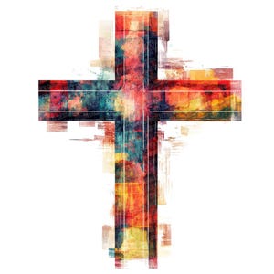 Clipart PNG di croce cristiana espressiva, set di 12 clipart artistiche di croce, clipart di acquerello stampabili, lavoretti di carta, download digitale di PNG