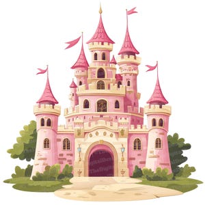 12 Princess Castle Clipart, Fairytale Castle, Printable Watercolor ...