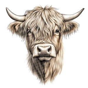 ハイランド牛 PNG クリップアート、12 個の農場動物クリップアート セット、印刷可能な水彩クリップアート、ペーパー クラフト、デジタル ダウンロード、ジャンク ジャーナル