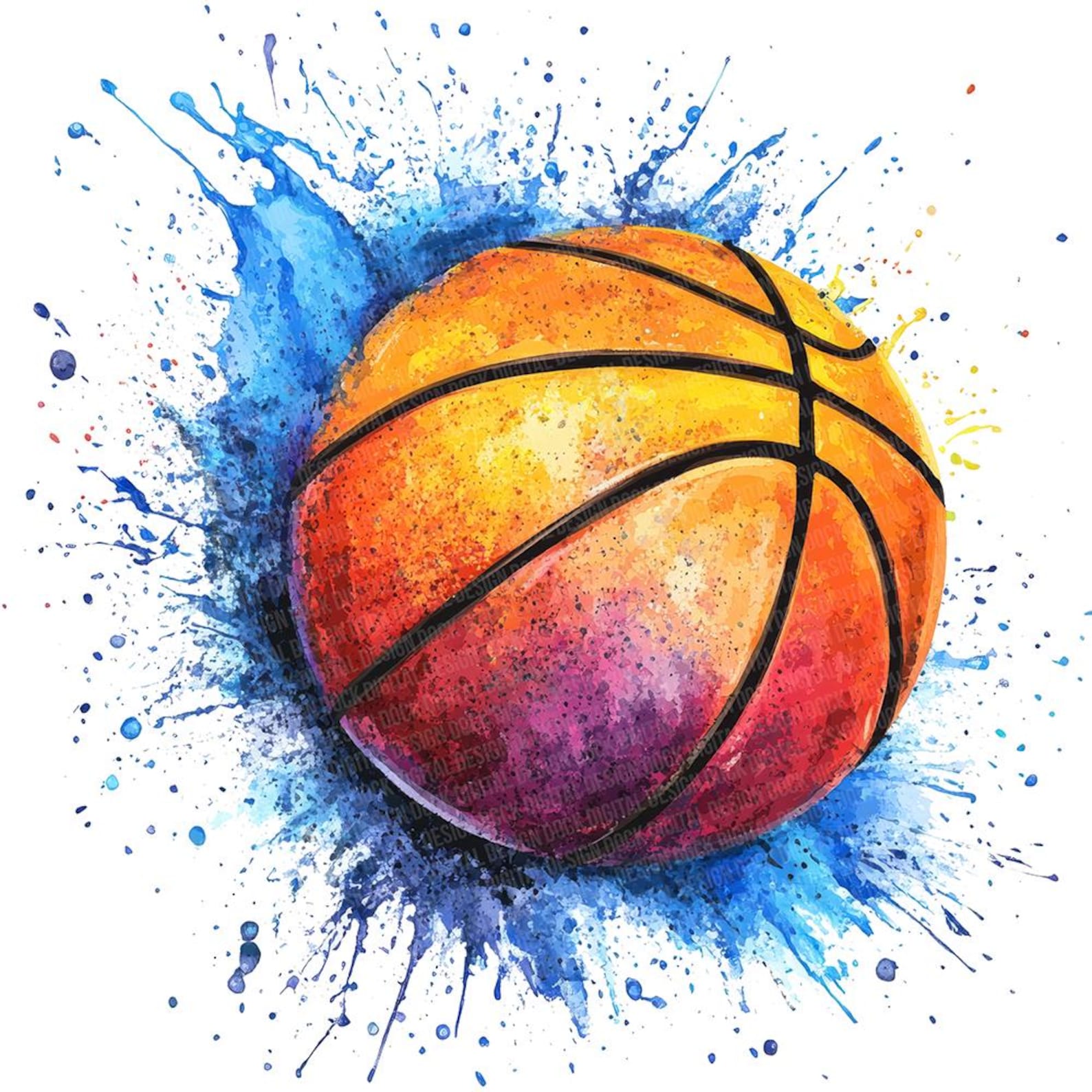 Basketball PNG Clipart, 12x Watercolor Basketball Clip Art Set, Sports ...