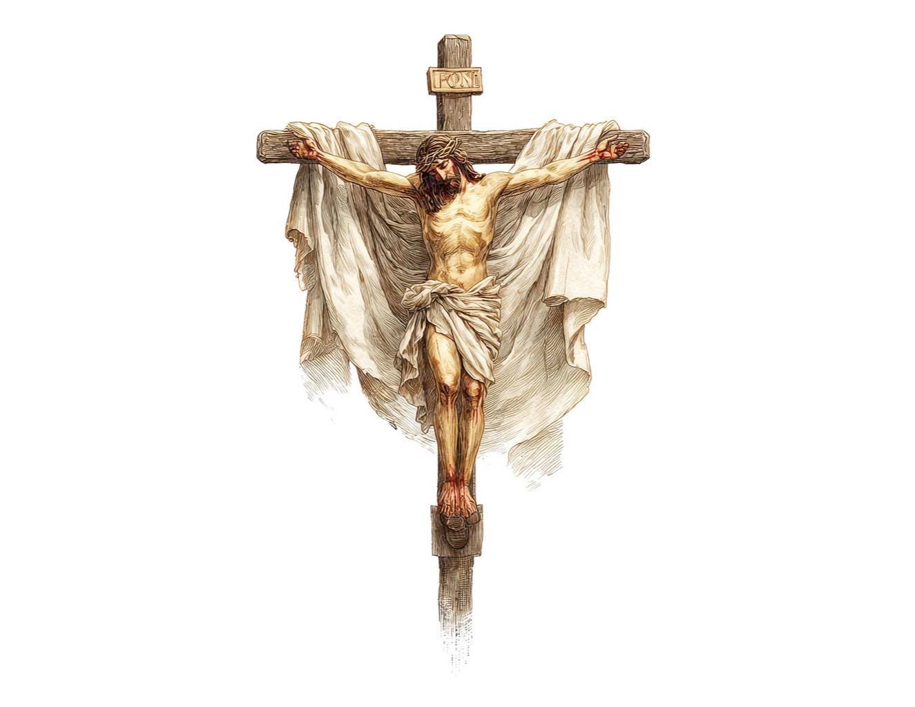12x Jesus Cross PNG Clipart, Draped Crucifix Clip Art, Printable ...