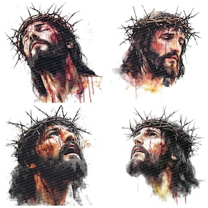 Jesus Crown of Thorns PNG Clipart, 12x Watercolor Religious Art Clip ...