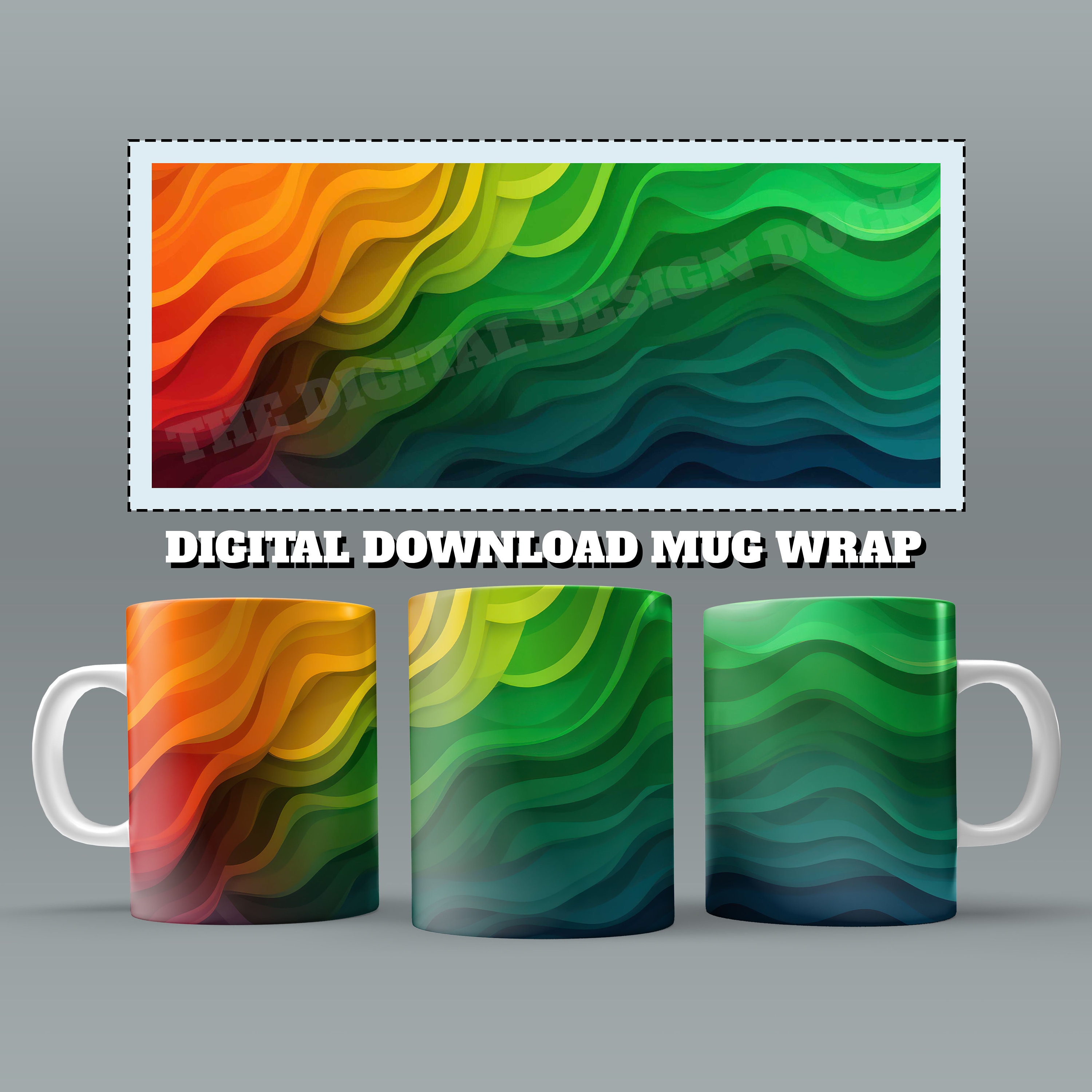 50x Colourful PNG Mug Wraps for 11 Oz 15oz Sublimation Mug Bulk Bundle ...