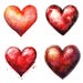 Watercolor Heart PNG Clipart, 12x Red Love Heart Clip Art Set,hand ...