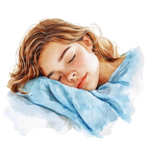 12 imágenes prediseñadas de mujer dormida, figura en acuarela, imágenes prediseñadas de acuarela imprimibles, archivos JPG de alta calidad, descarga digital, álbum de recortes