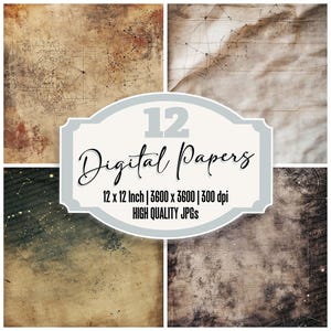 12x Fortune Teller Cloth Junk Journal Paper, Mystical Digital Paper Pack, Aged Celestial Charts, Astrology Backgrounds, High Quality JPGs