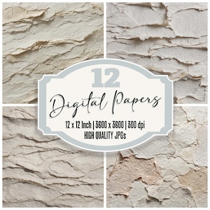 12x Papp-maché-lager, skräpjournalpapper, handgjorda, massatextur, trasiga lager, bakgrunder, slitet scrapbookpapper, JPG, digital nedladdning