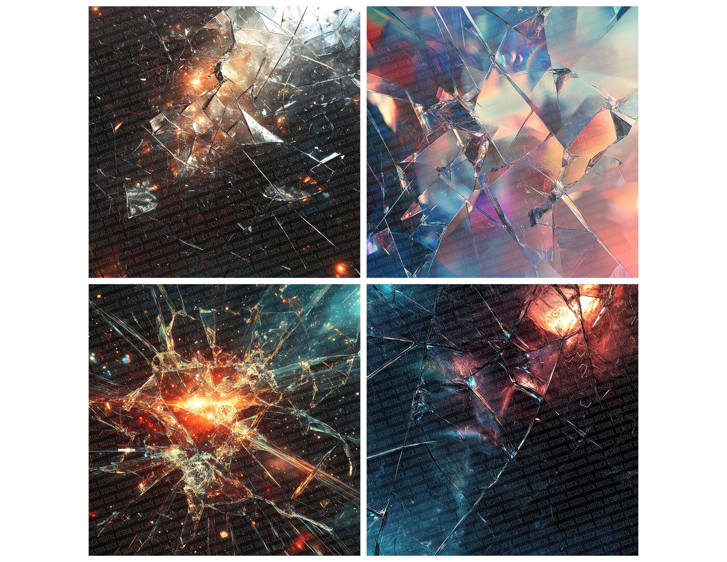 12x Shattered Void Junk Journal Paper Interface Digital Paper Pack Neon ...