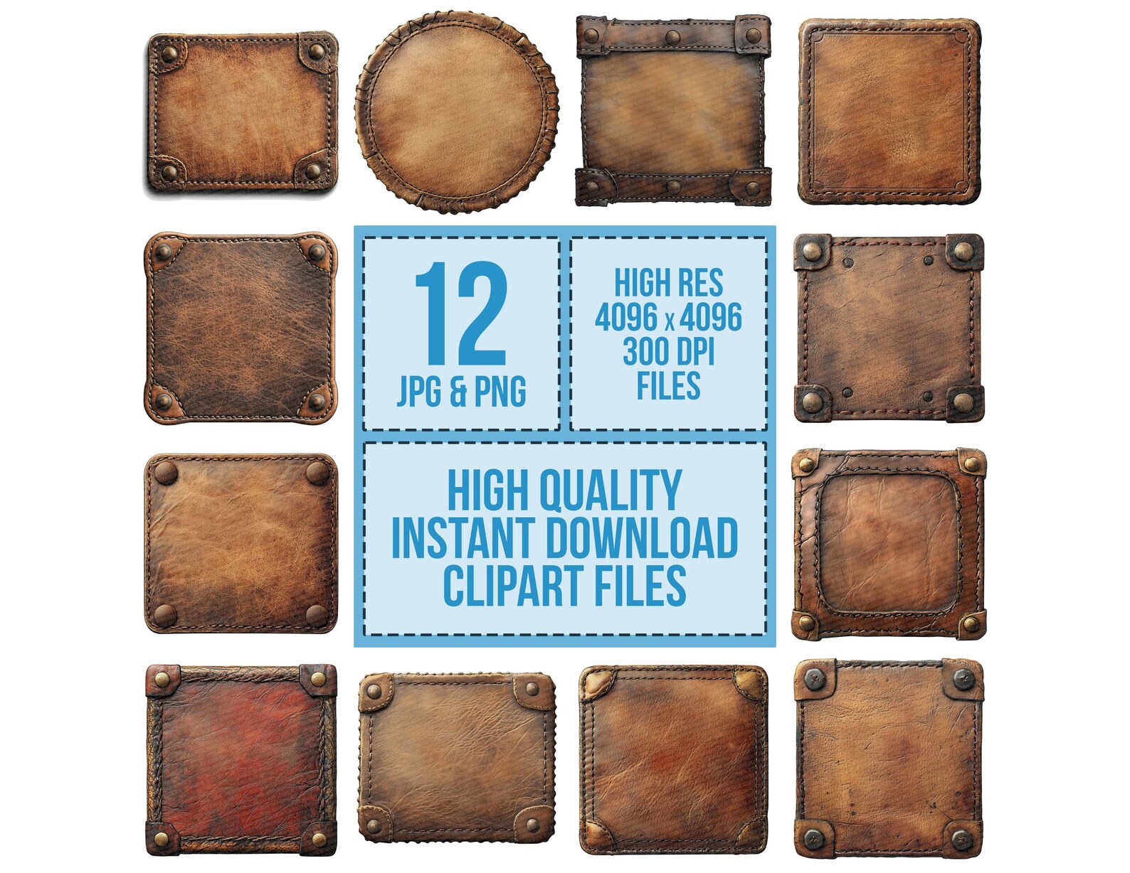 Transparent Rustic Label Leather Tag PNG Clipart, 12x Rustic Label Clip Art Set, Printable ...