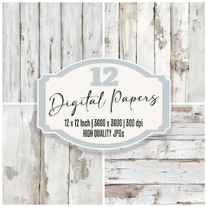12x Carta da giornale in legno di fienile sbiancato Confezione di carta digitale Sfondi in legno rustico JPG di alta qualità Texture rovinata Download
