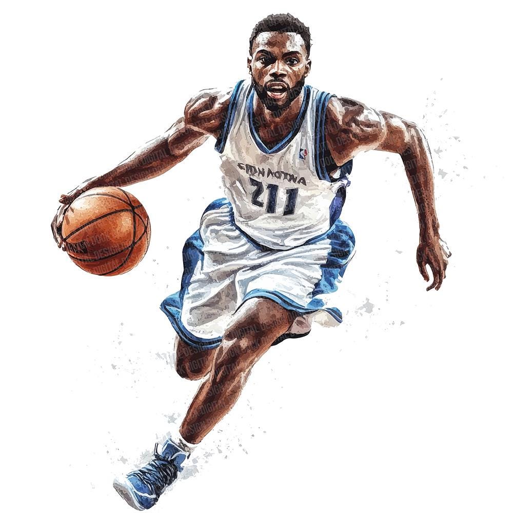 Basketball Player PNG Clipart, 12x Watercolor Basketball Clip Art Set ...