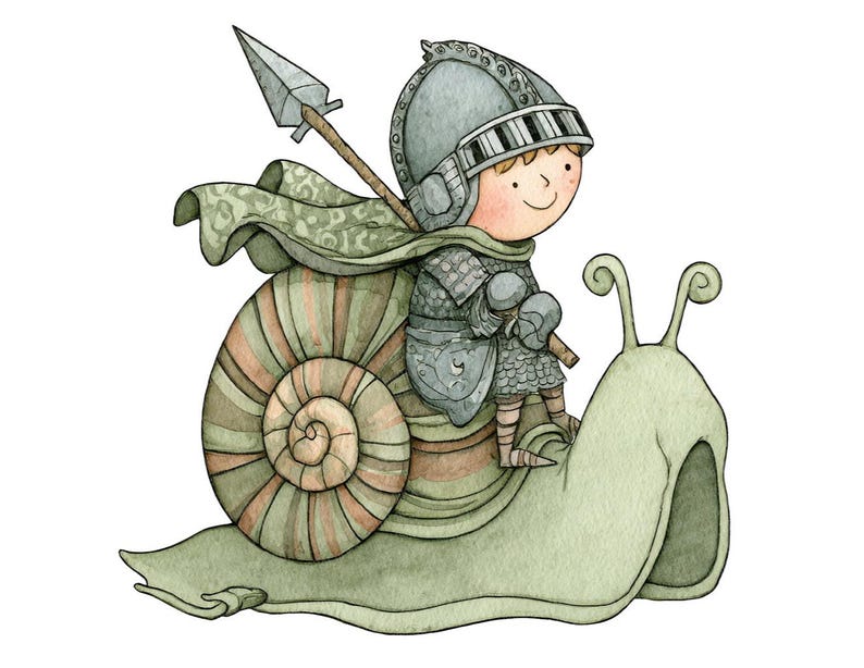 Knight Riding Snail PNG Clipart, 12x Medieval Kids Clip Art , Printable ...