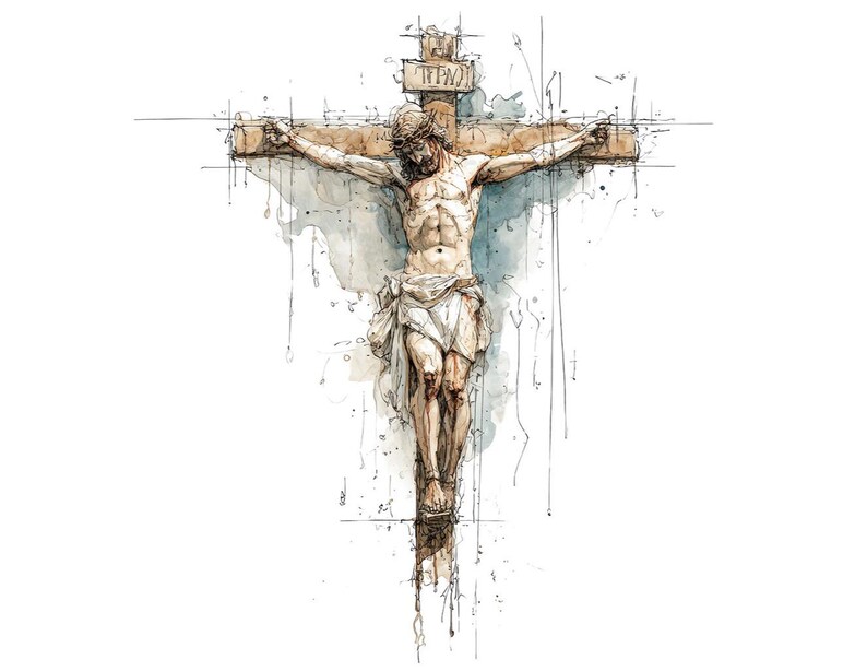Jesus Cross PNG Clipart, 12 Crucifixion Clip Art Set, Printable ...