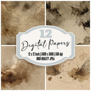 12 x Starlit Wings Junk Journal Paper Digital Paper Pack Nebula Fade Backgrounds Afdrukbaar papier Hoge kwaliteit JPG's Hemelse textuur