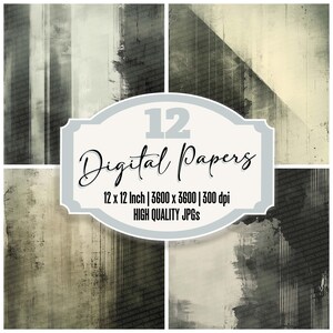 12x Olive Shutter Junk Journal Paper Echo Texture Pacote de papel digital JPGs de alta qualidade Grunge Stripe Scrapbook Background Download