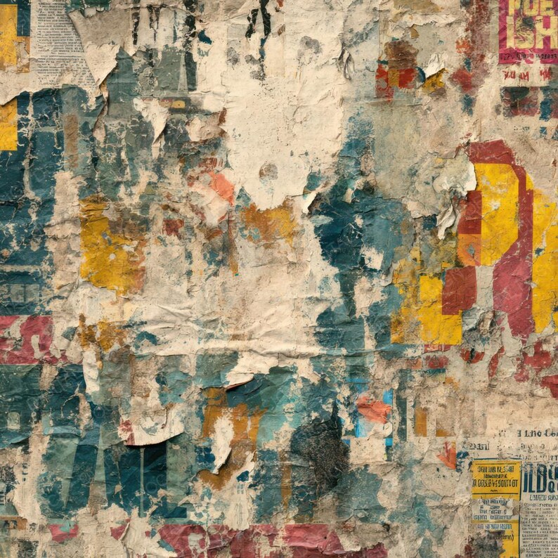 Vintage Ad Collage Junk Journal Paper Pack 12x Distressed Poster ...