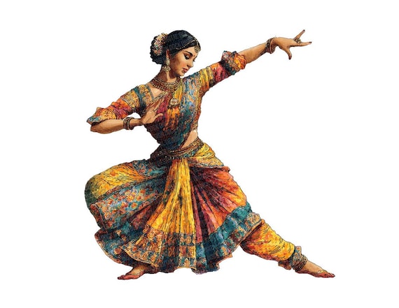 Indian Dance Woman PNG Clipart, 12x Indian Dancer Clipart Set