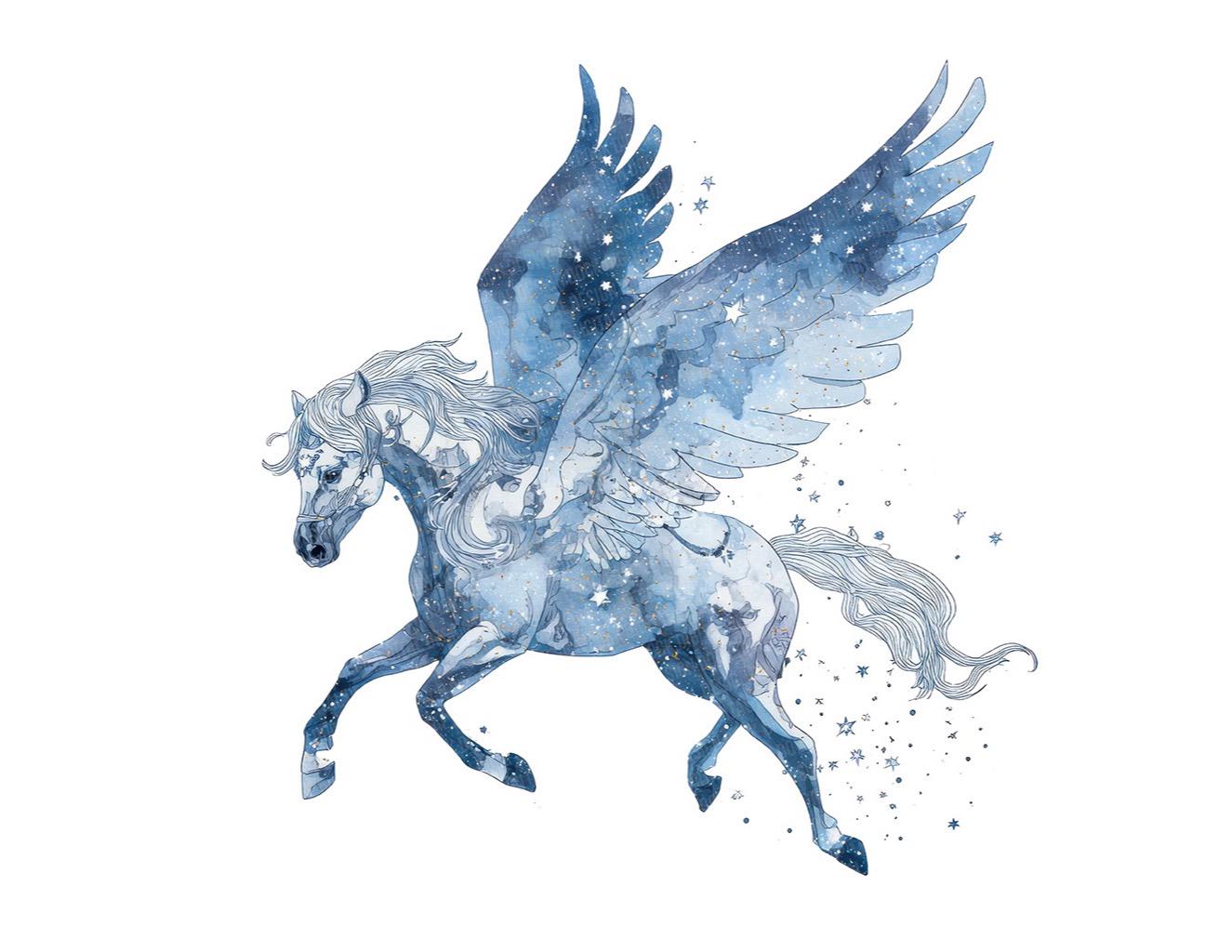 Pegasus PNG Clipart, 12x Fantasy Winged Horse Clip Art Set, Printable ...