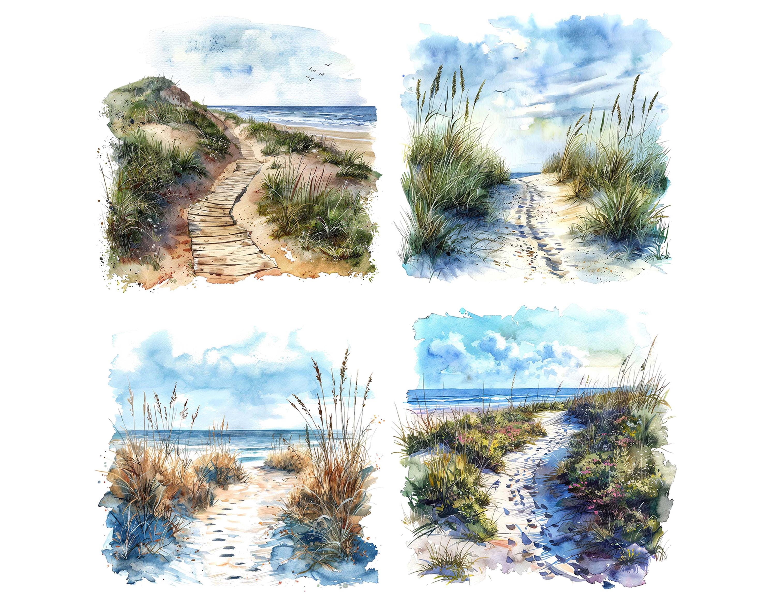 Sand Dune Path PNG Clipart, 12x Coastal Beach Trail Art Set, Printable ...