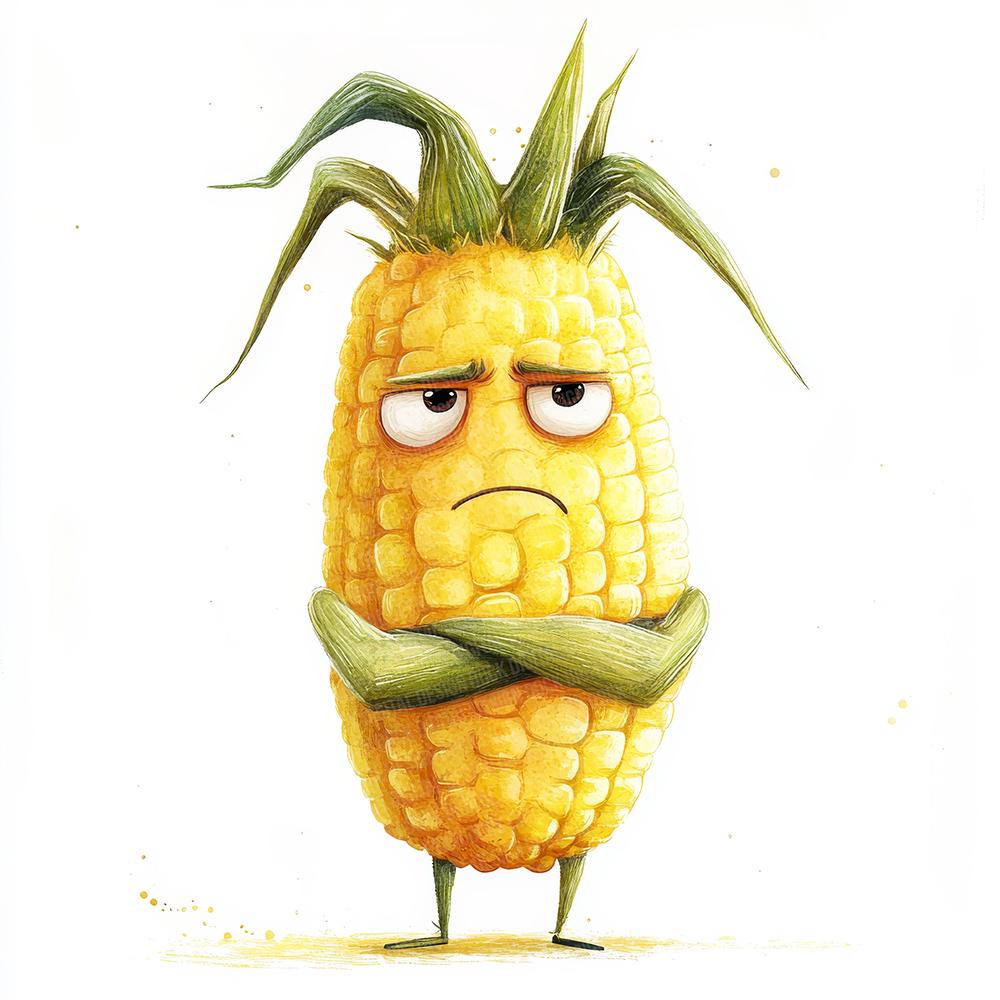 Grumpy Corn PNG Clipart, 12x Angry Vegetable Character PNG Clipart Set ...