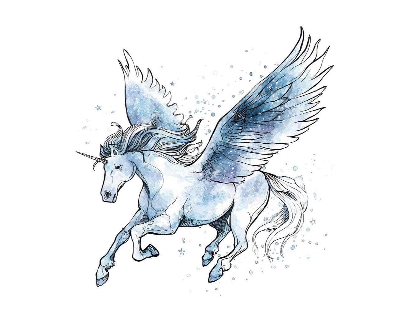Pegasus PNG Clipart, 12x Fantasy Winged Horse Clip Art Set, Printable ...