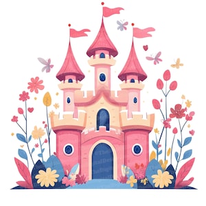 12x Fairytale Castle Clipart, Princess Castle Art, High Quality Jpgs ...