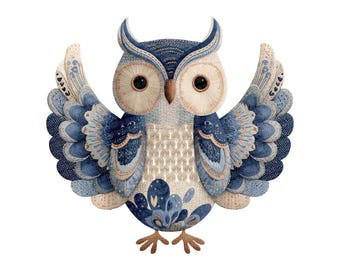 12 x hibou des bois PNG Clipart, tissu Patchwork hibou Clip Art ensemble, clipart aquarelle imprimable, PNG Transparent, papiers numériques, tenue de journal