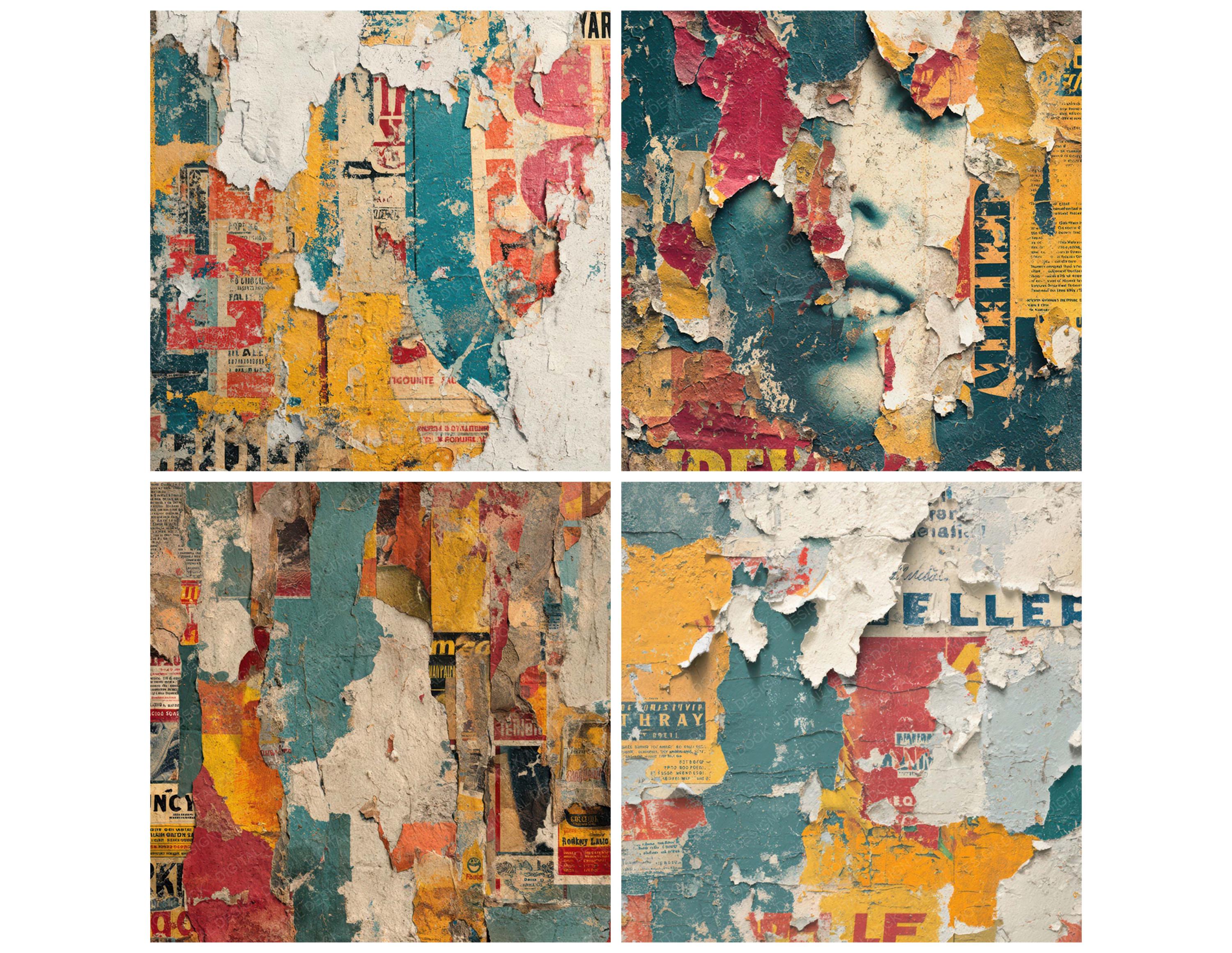 Vintage Ad Collage Junk Journal Paper Pack 12x Distressed Poster ...