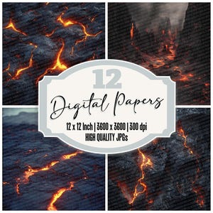 12x Lava Rock Junk Journal Paper Volcanic Digital Paper Pack Cracked Earth Backgrounds High Quality JPGs Scrapbook Paper Download