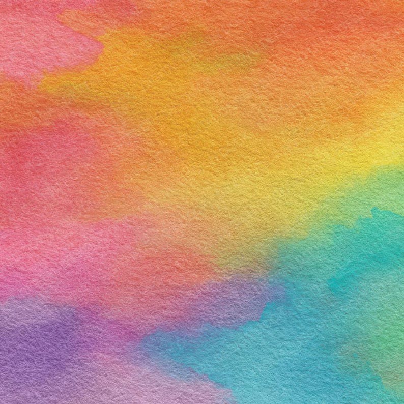 12x Soft Watercolor Wash Digital Paper Pack Rainbow Gradient Texture ...