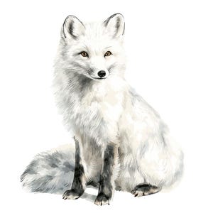 Arctic Fox PNG Clipart, 12x Winter Fox Clip Art Set, Printable Watercolor Clip Art, Paper Crafts, PNG Digital Download, Junk Journal Bundle