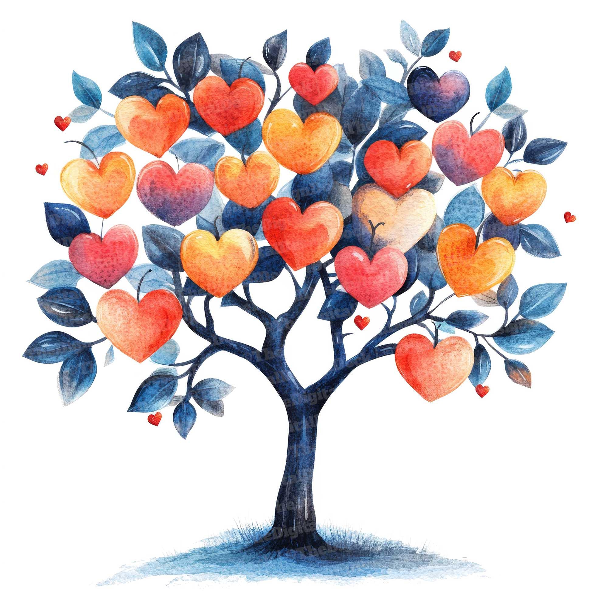 Fall Tree Heart Vector Fall Heart Tree Clip Art