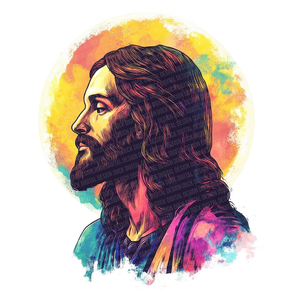 Jesus Christ PNG Clip Art, 12x Vibrant Neon Savior Clipart PNG Set ...