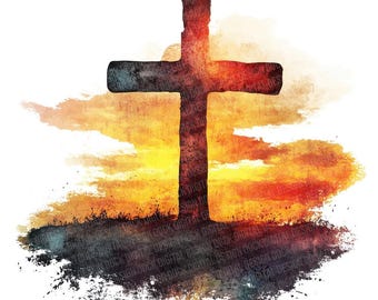 Watercolor Cross PNG Clipart, 12x Religious Bible Clip Art Set, Printable Faith Art, Digital Download, Scrapbook, Junk Journal, Paper Crafts